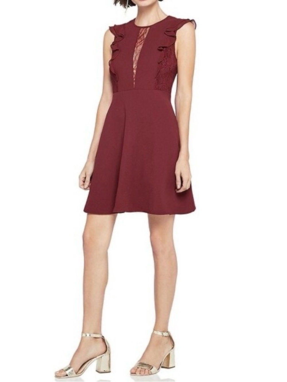 Vintage BCBG Burgundy Lace Dress